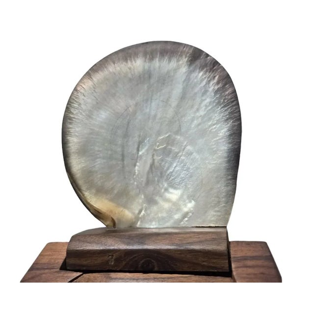 1970s 1970s Shell Hinge Lidded Walnut Wood Box Attributed to Alexandre Noll For Sale - Image 5 of 7
