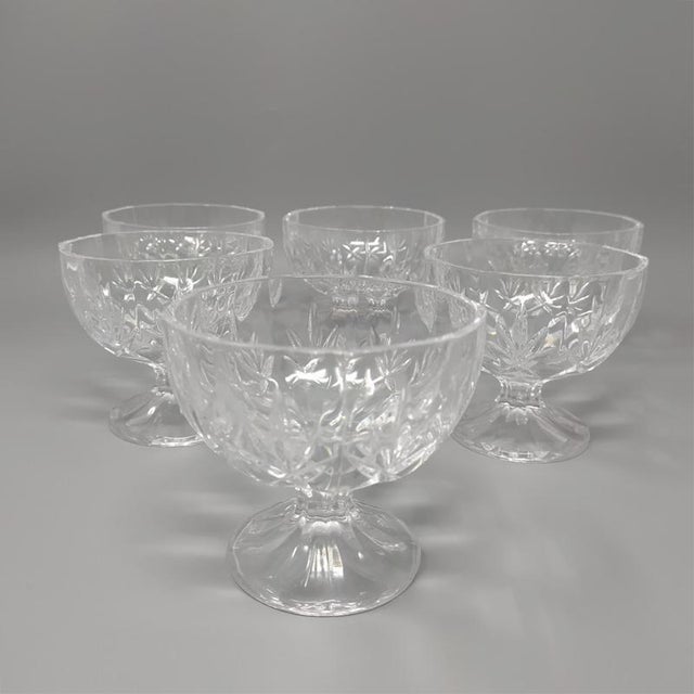 Elegant and gorgeous mid-century vintage crystal decanter with 6 crystal glasses 1960s made in italy _ decanter _ 6...