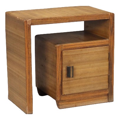 Vintage Bedside Table in Exotic Woods Veneer, 1930s For Sale