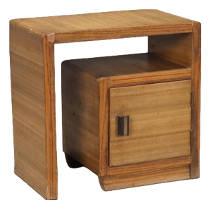 Vintage Bedside Table in Exotic Woods Veneer, 1930s
