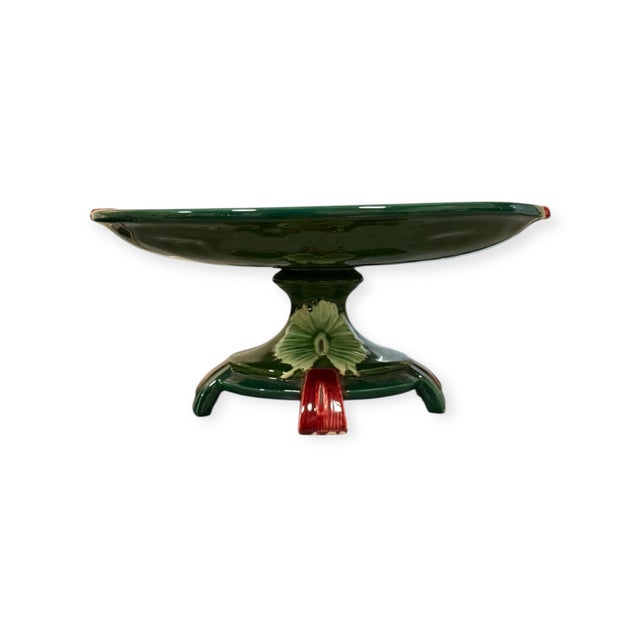 Forest Green Art Nouveau Majolica Pedestal, 1890s For Sale - Image 8 of 15