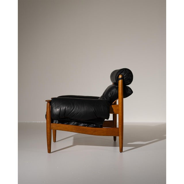 Black Leather Amiral Chair by Eric Merthen, Sweden, 1960 For Sale - Image 3 of 14
