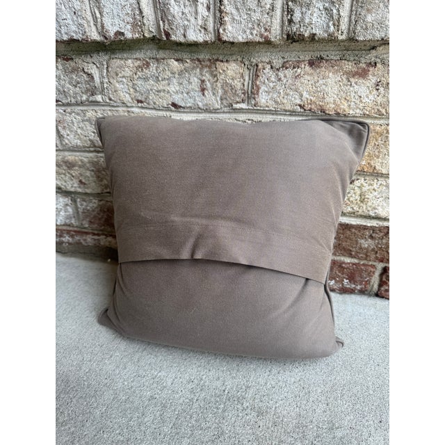 Taupe Vintage Embroidered Jean Francois Lesage Pillow With Frog, Paris For Sale - Image 8 of 10
