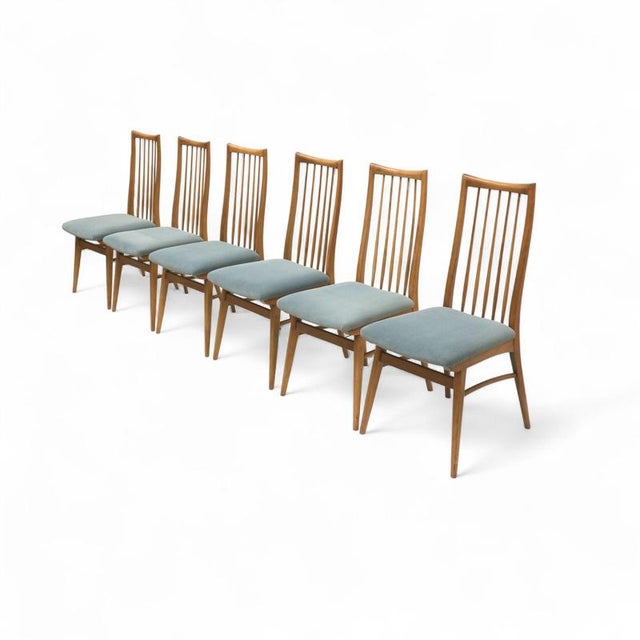 Chairs with Turquoise Upholstery, 1960s, Set of 6 For Sale - Image 9 of 10