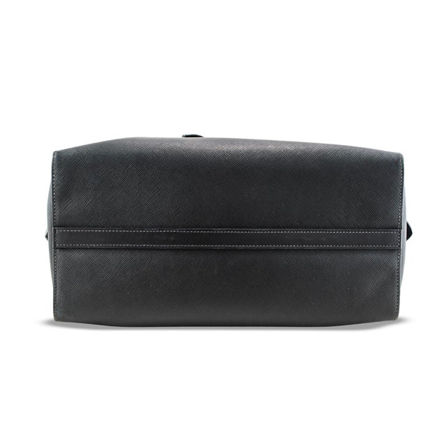 Prada Saffiano City Black Gold Hardware Leather Structured Tote Bag For Sale - Image 11 of 12