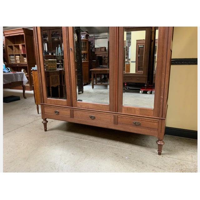 Brown Antique Art Nouveau Wardrobe, 1910 For Sale - Image 8 of 9