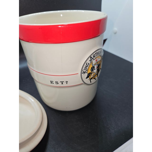 Vintage King Arthur 1 Quart Canister Crock With Lid Chantal For Sale - Image 4 of 6