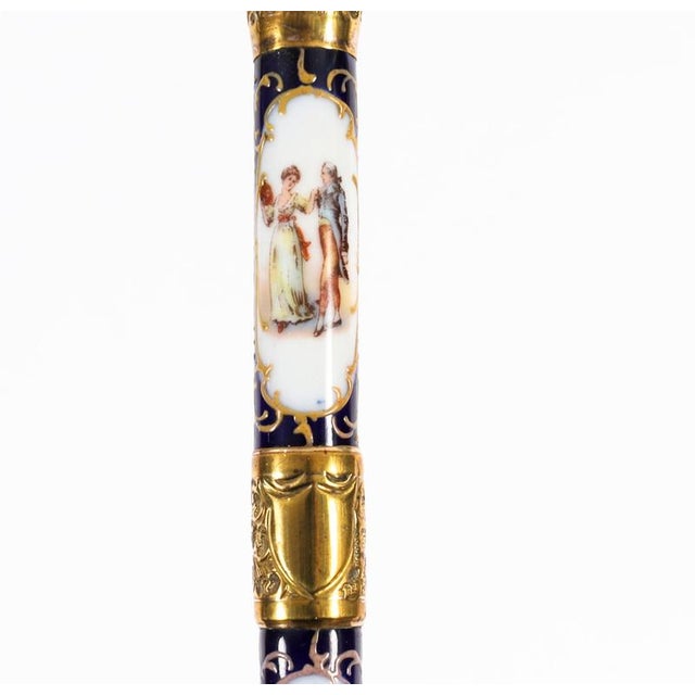 Antique French Gold Plate Sevres Porcelain Walking Sword Stick, 19th Century For Sale - Image 18 of 18