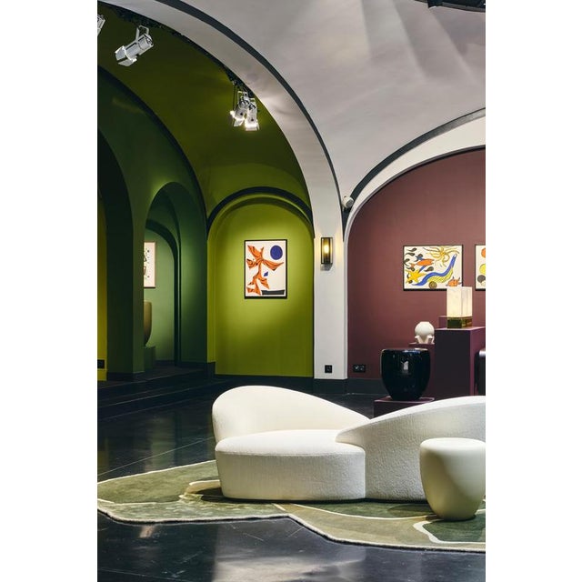 White One 2 One Walnut Conversation Seat by Reda Amalou Design For Sale - Image 8 of 9