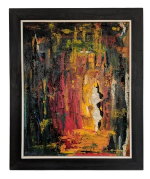 1960s Vintage Erick Stephens Abstract Oil on Canvas Impasto Painting
