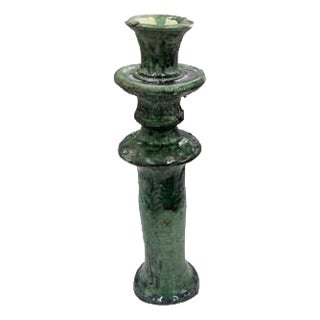 Moroccan Tamegroute Glazed Candlestick Holder For Sale