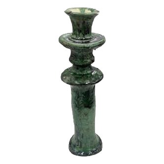 Moroccan Tamegroute Glazed Candlestick Holder For Sale