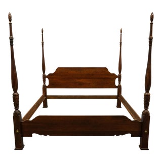 Hickory Chair Solid Mahogany Traditional Style Four Post King Size Bed 6-79-144 For Sale
