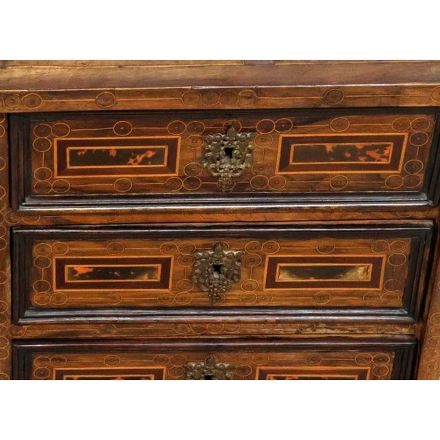 Antique European Baroque Period Spanish Italian Bargueño Table Cabinet on Stand For Sale - Image 10 of 18