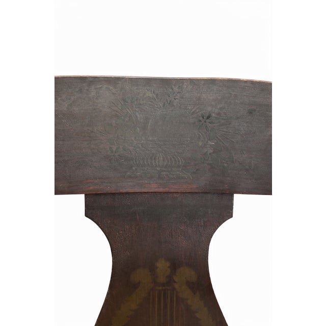 Antique Hand-Caned Side Chair With Original Crackled Lacquer and Ghosted Decorative Motifs, Circa 1820–1840 For Sale - Image 10 of 18