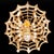 Late 20th Century Large 14k Gold, Diamond, and Yellow Sapphire Spider & Web Brooch For Sale - Image 5 of 13