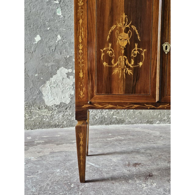 Wood Vintage Louis XVI Style Inlaid Secretaire, 1950s For Sale - Image 7 of 11