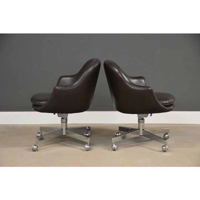 Animal Skin 1970s One Leather Office Desk Chair by Harvey Probber For Sale - Image 7 of 10