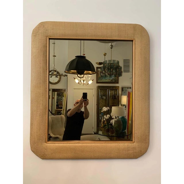 Wood 1980s Natural Rattan Weave Over-Sized Mirror For Sale - Image 7 of 10