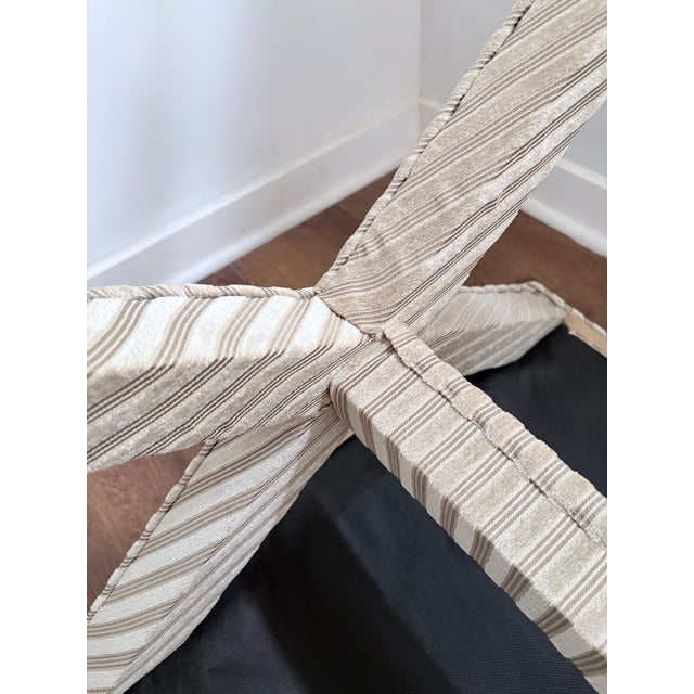 Pair of Upholstered X Leg Benches For Sale In Rochester - Image 6 of 14