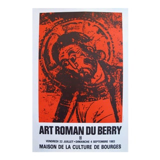 1983 Vintage Religious Poster, Art Roman du Berry For Sale