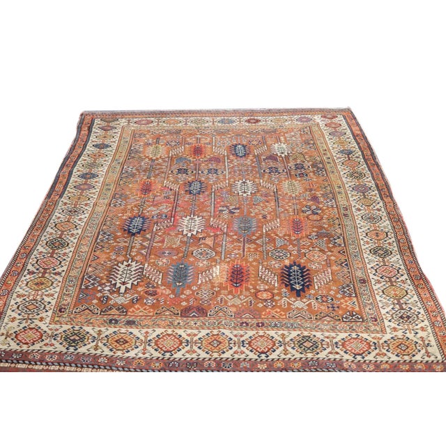 Antique Qashqai Shekarlou Rug 5'8'' X 7'7'' For Sale - Image 4 of 12