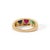 14k Yellow Gold Heart Emerald Ruby Sapphire Dome Band Gypsy-Set Ring Size 4 For Sale - Image 10 of 17