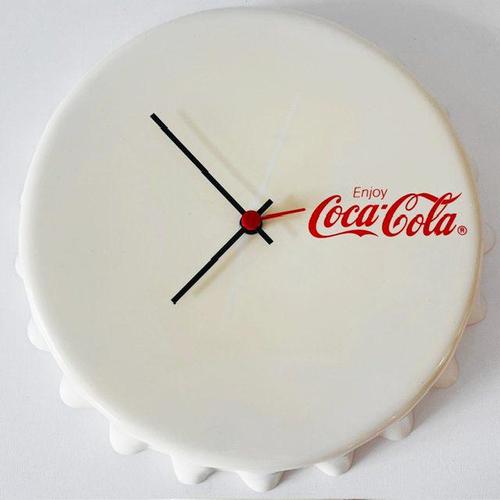 White Vintage Coca-Cola Wall Clock from Prof. Lauermann, West Germany, 1970s For Sale - Image 8 of 8