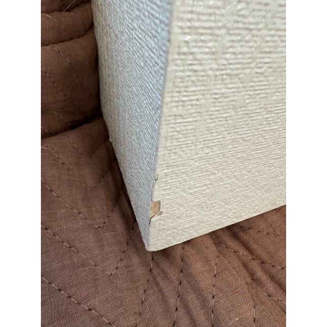 White Very Heavy Vintage Modern White Rafia Gaming Card Table Style and Quality of Karl Springer For Sale - Image 8 of 11