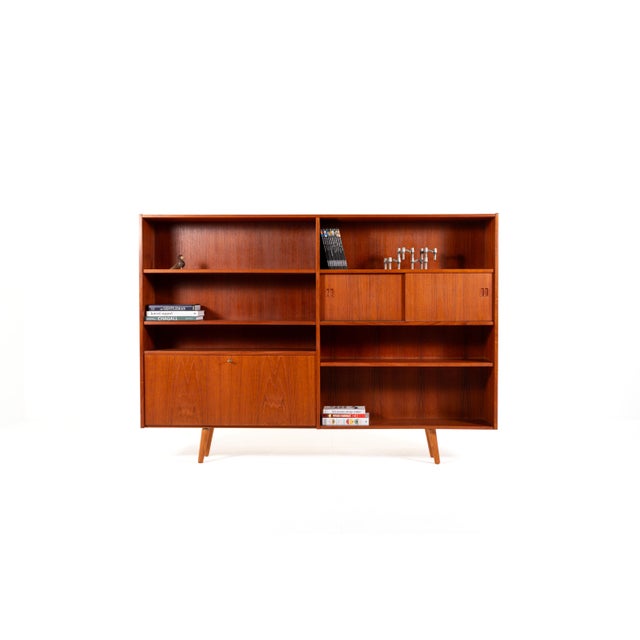 Mid-Century Modern Danish Teak Veneer Bookcase, 1960s For Sale - Image 13 of 13