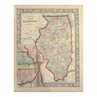 Illinois & Chicago by Samuel Mitchell, 1863 For Sale