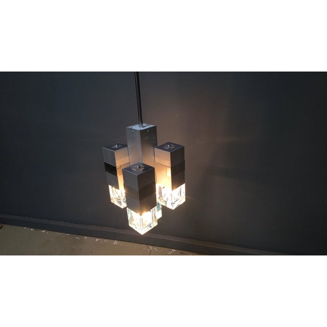 Gaetano Sciolari Vintage Cubic Chandelier by Gaetano Sciolari, 1970s For Sale - Image 4 of 15