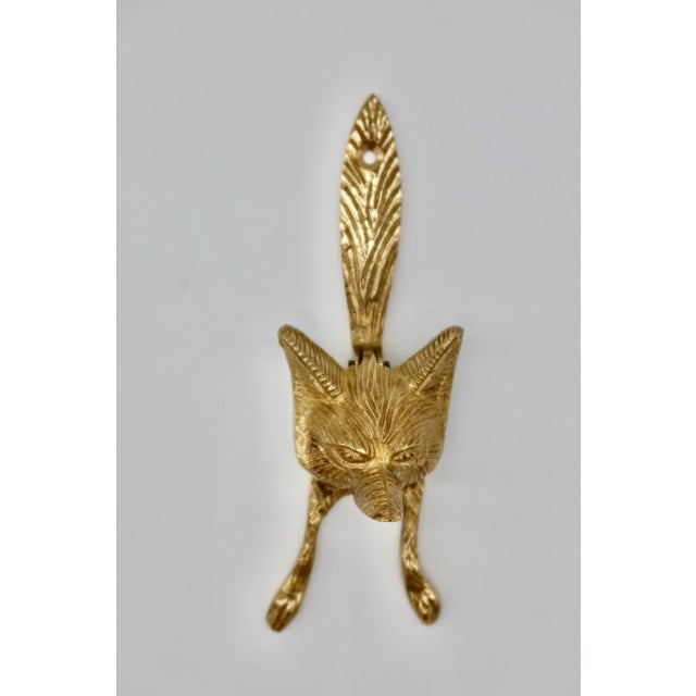 1930s 1930s English Brass Fox Door Knocker For Sale - Image 5 of 5