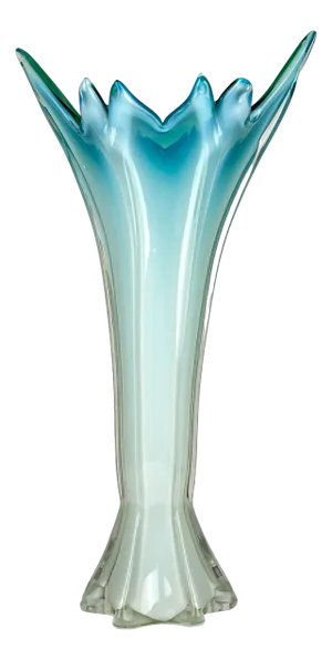 Vintage Large Green-Blue Murano Vase, Italy, 1970s