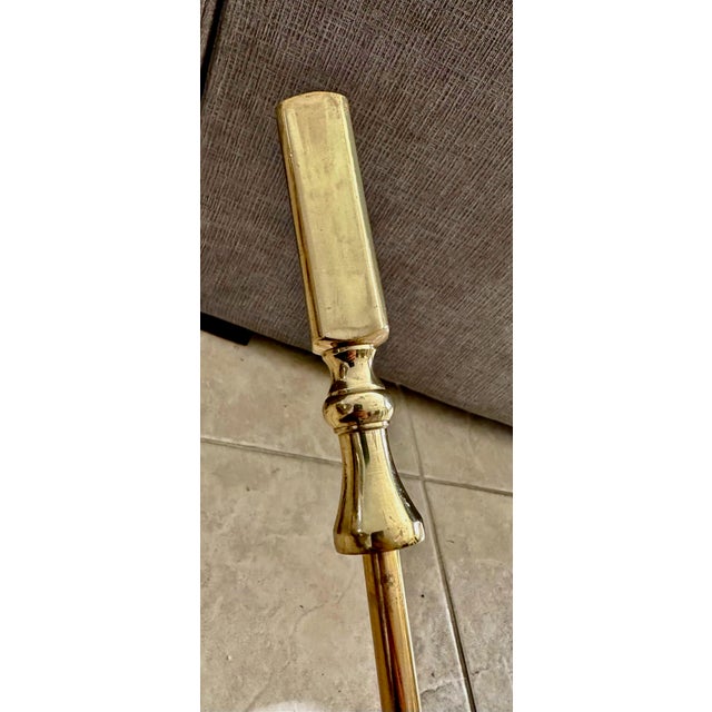 Set Modernist Brass Fireplace Tool Set For Sale - Image 9 of 16