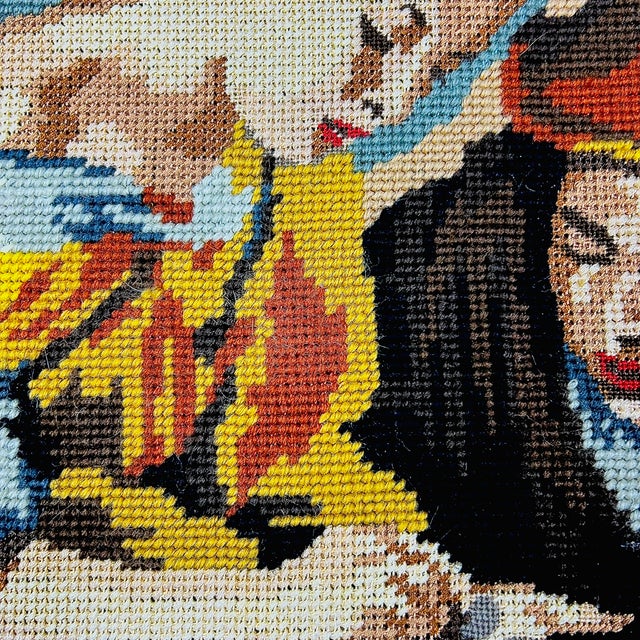 Grand-Sized Framed Margot De Paris Needlepoint After Murillo, “The Little Fruit Sellers,” 30" For Sale In Boston - Image 6 of 9
