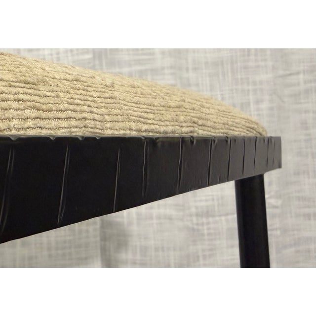 Metal Set of 4 Global Views Iron “Hammered Barstools” For Sale - Image 7 of 11