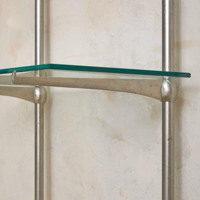 Silver French Art Deco Cast-Metal Etagere Attributed to Siegel, 1930s For Sale - Image 8 of 12