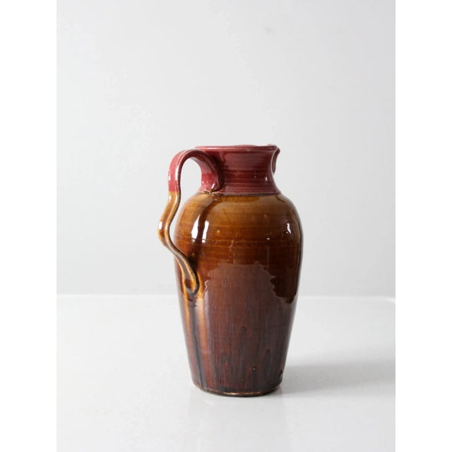 1980s Vintage Studio Pottery Pitcher Circa 1983 For Sale - Image 5 of 11