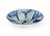 Aqua italian ceramic lily on blue ceramic centerpiece 5h x 18.5w x 18.5d
