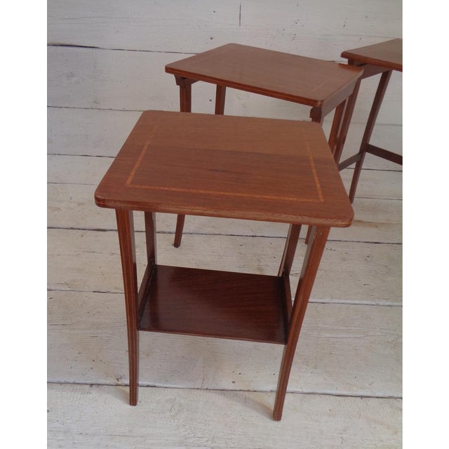 Edwardian Nesting Tables in Inlaid Mahogany, 1930s, Set of 3 For Sale - Image 11 of 18