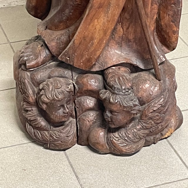 18th Century Baroque Wooden Sculpture of St. Francis of Assisi, Italy For Sale - Image 11 of 18