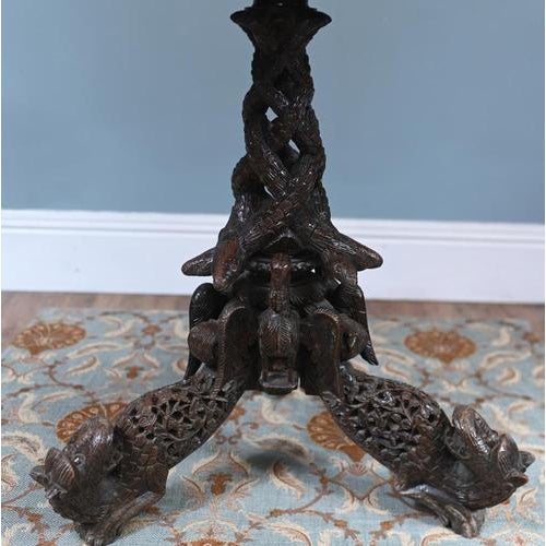 Burmese Side Table in Carved Hardwood For Sale - Image 14 of 15