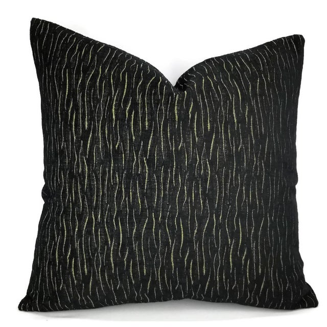 S. Harris Magic Jet Black Chenille Pillow Cover For Sale In Portland, OR - Image 6 of 6