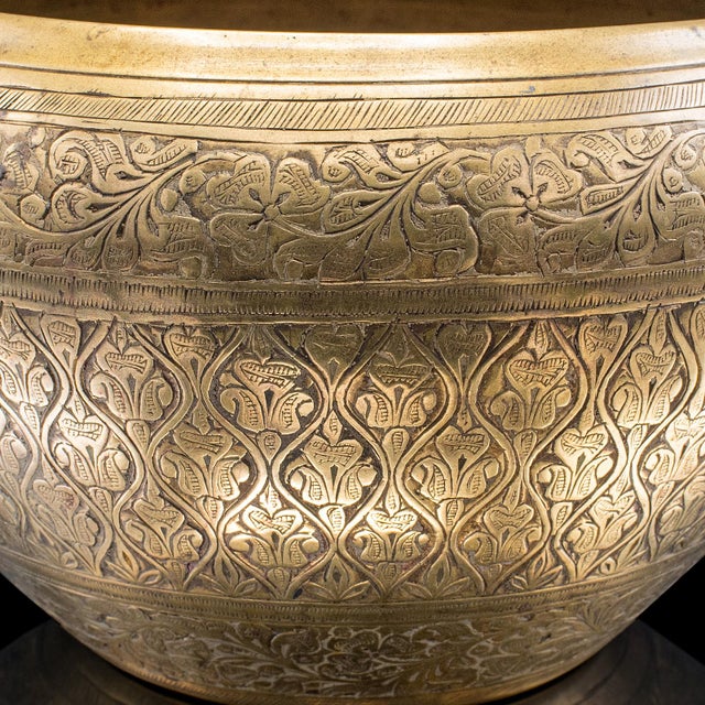 Vintage Offering Bowl, South East Asian, Brass, Jardiniere Pot, Art Deco, c.1930 For Sale - Image 6 of 8