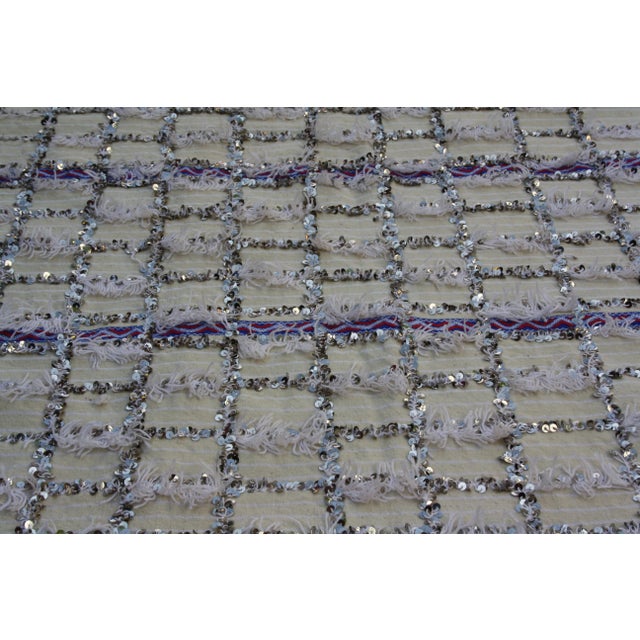 Late 20th Century Blue Striped Moroccan Handira Throw For Sale In New York - Image 6 of 7