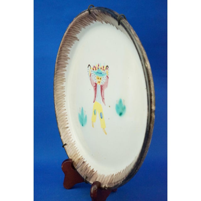 Musa Roma Majolica Ceramic Plate with Airbrush Decoration, 1900s For Sale - Image 4 of 18