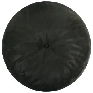 Scandinavian Modern Dark Green Round Leather Pillow