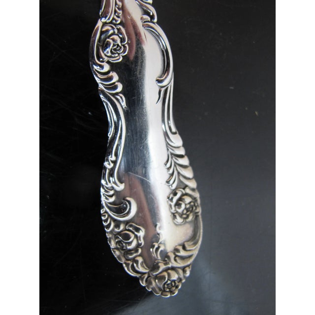 Durgin Antique Ornate Floral Sterling Silver Asparagus Serving Fork For Sale In Portland, OR - Image 6 of 6