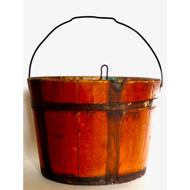 Mid 19th Century Antique American Staved Maple Sap Bucket For Sale - Image 5 of 14